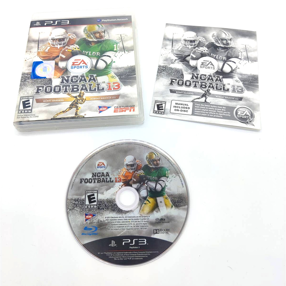 NCAA Football 13 (Sony Playstation 3 PS3) Complete w/ Manual Game 2012 Great Con